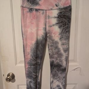 Juicy Couture Pink and Gray Tie-Dye Leggings Size Large